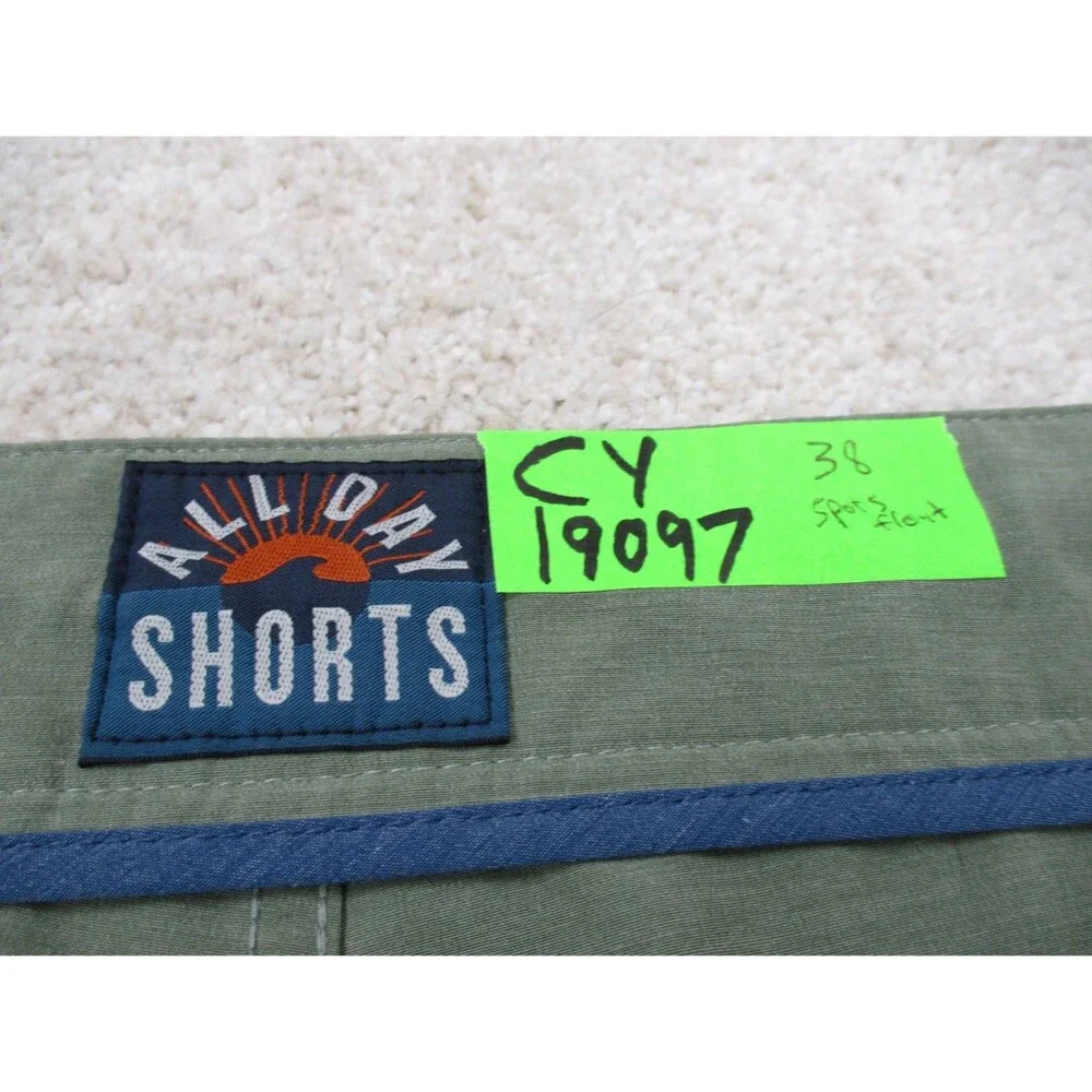 Faherty All Day Shorts Mens 38 Green Performance Stretch Drawstring Casual *